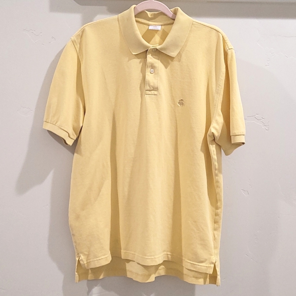 Vtg Brooks Brothers 100% cotton textured polo shirt sz L